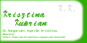 krisztina kuprian business card